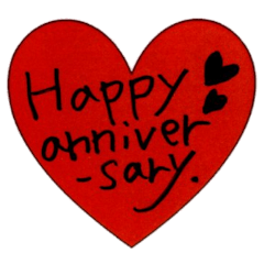 Anniversary heart sticker