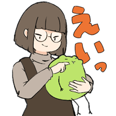 Frog Girl Kawaii Sticker2