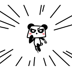 Running strange panda sticker