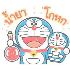 โดราเอมอน ดุ๊กดิ๊กได้ลายเส้นสีเทียน