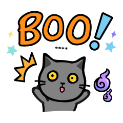 Meow Halloween custom stickers EN