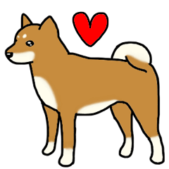 Dog stamp Shiba inu (Red)