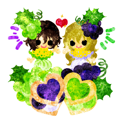 葡萄と可愛い小人たち Line スタンプ Line Store