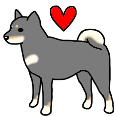 Dog stamp Shiba inu.(Black)