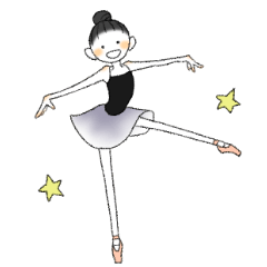 Ballet Lesson Girls Sticker2 ENG ver.