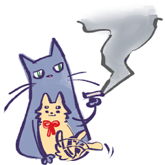 Phubber cat & pomeranian