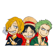 ONE PIECE Luffy & Zoro & Sanji Sticker