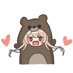 Bear girl's daily life sticker