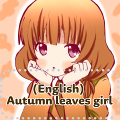(English) Autumn leaves girl
