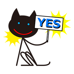 Stick Cat Black 02 Yes or No