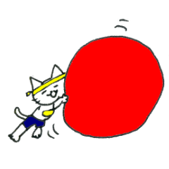 落書き風ねこスタンプ（運動会ver.）