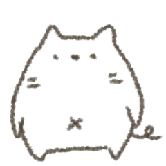 The rounded Cat Sticker