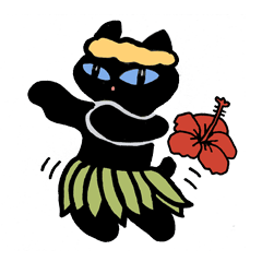 BLACK CAT HULA-CHAN