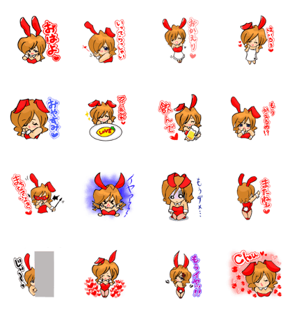 cute bunny girl sticker