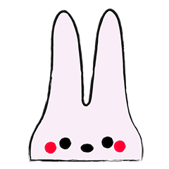 sakura-color rabbit / brush pen