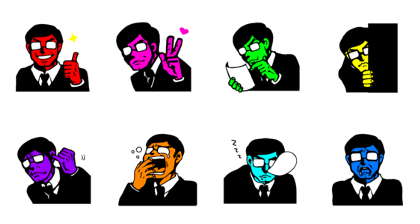 Colorful businessman stamp