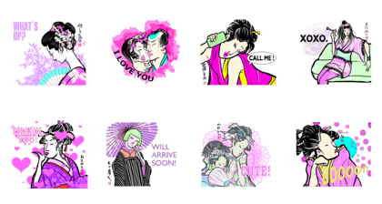 Japanese woodblock print sticker English