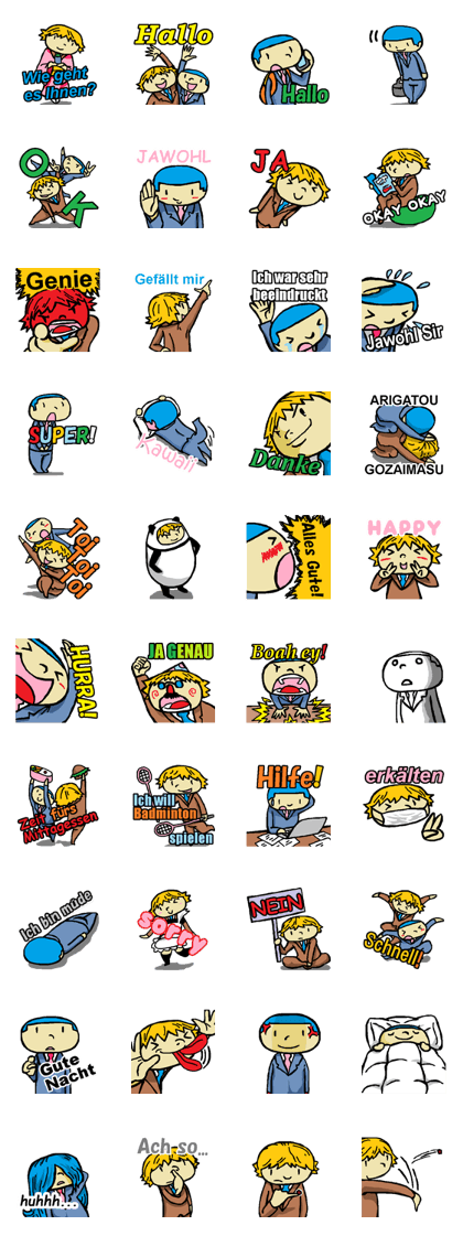 (German)Japanese-Businessman-Stickers
