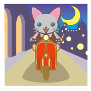 The motor scooter love! Russian Blue