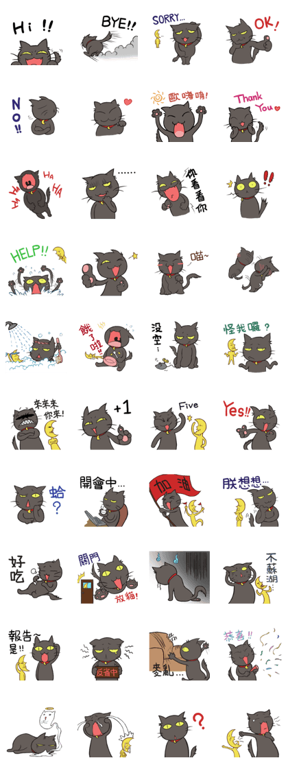 Black Cat and Moon