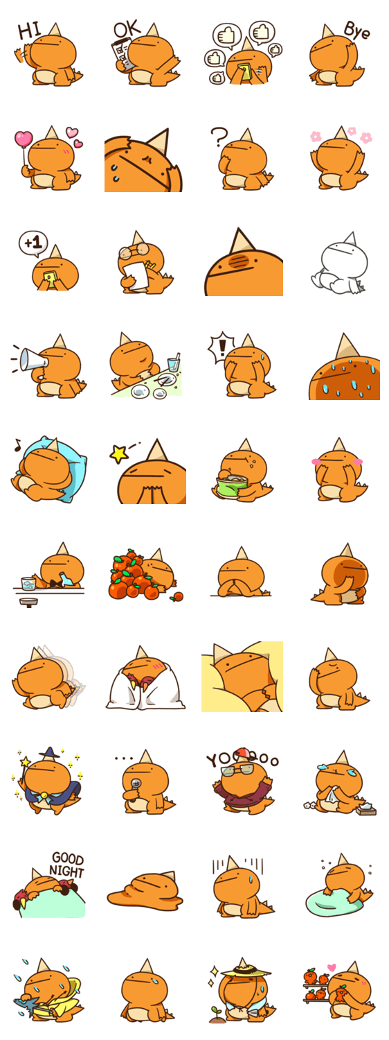 オレンジドラゴン2 0 Lineクリエイターズスタンプ Stamplist