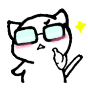 the dark rimmed glasses cat