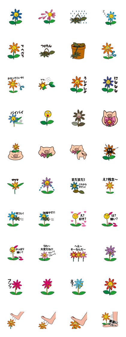 Pretty Flowers and pig's emotions of