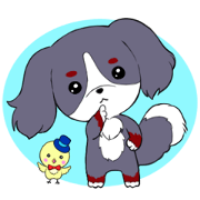Good friend Sticker Dog and the bird