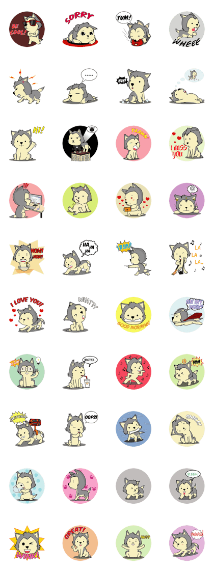 HUSKy Cuteness - Huskies emoji stickers