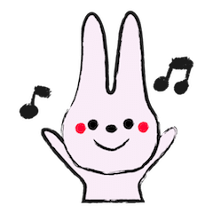 sakura-color rabbit/brush pen/animation