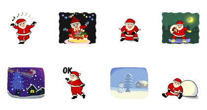 Santa and christmas <Animated Stickers>