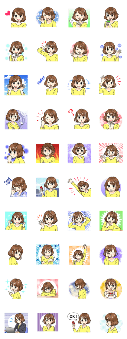 Cute girl cartoon stickers!