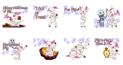 Lovely Halloween Cute Pig Animal English