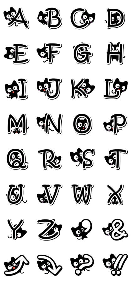 Black cat alphabet