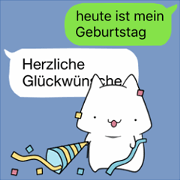speech balloons and cat (deu)