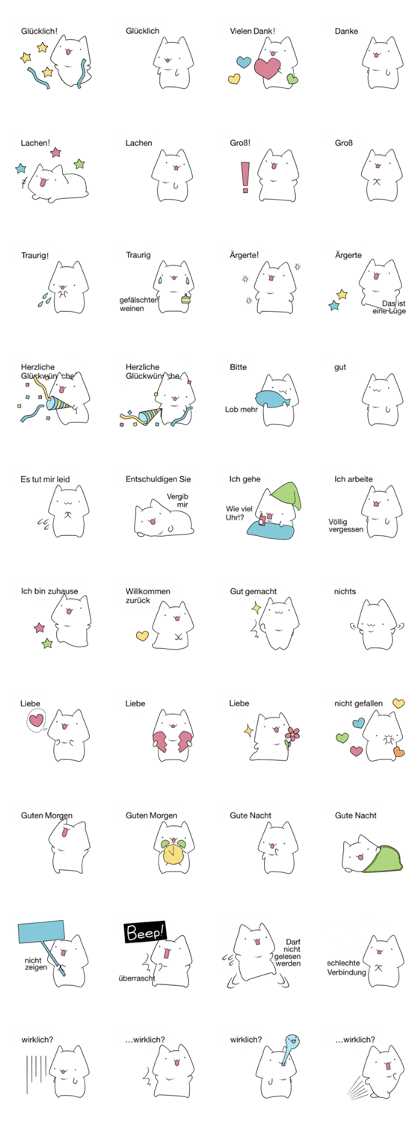 speech balloons and cat (deu)
