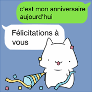 speech balloons and cat (fra)