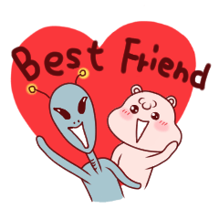 Baby Bear and alien friends