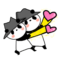 hat panda with Friend