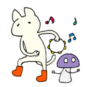 Cat and Mushroom