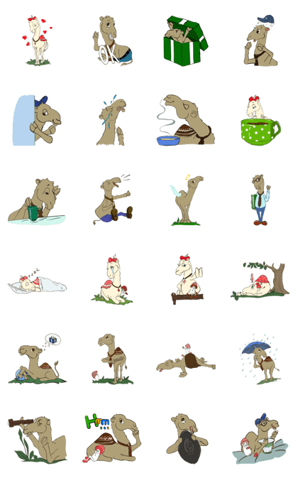 Camelia and Camelian cute stickers