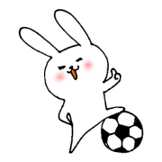 The white rabbit which likes soccer