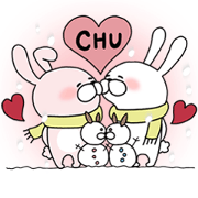 Happy to kiss! Lover rabbits 3 -winter-