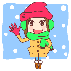 天然癒し系女子 おはよう年賀他冬の挨拶編 Line スタンプ Line Store