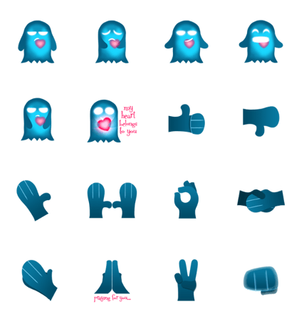 Cute Heart-Glowing Ghost 2 (animated)