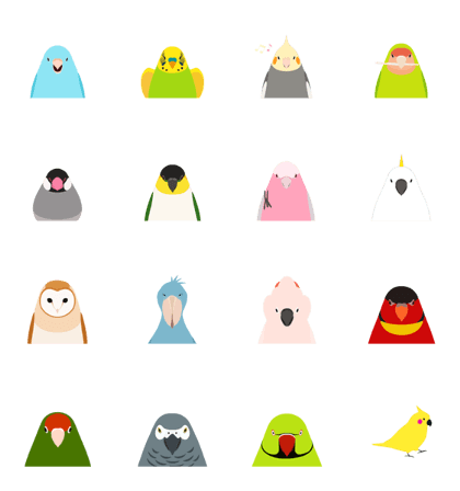 Animated Bird Sticker - tori no iro