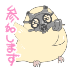 A cool gas mask bird