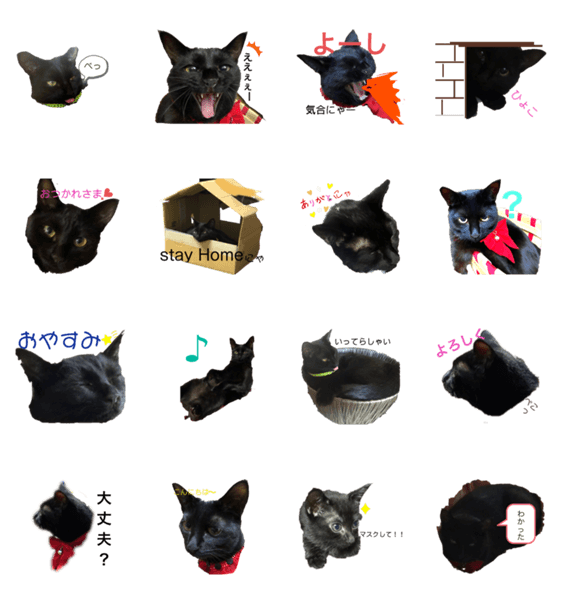 黒猫エラ Lineクリエイターズスタンプ Stamplist