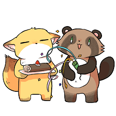 CuteCute fox and raccoon dog