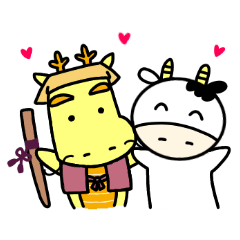 Ushiko and Dragons Happy sticker